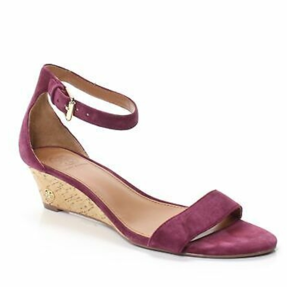 Tory Burch Savannah Suede Demi Wedge Sandal 5.5